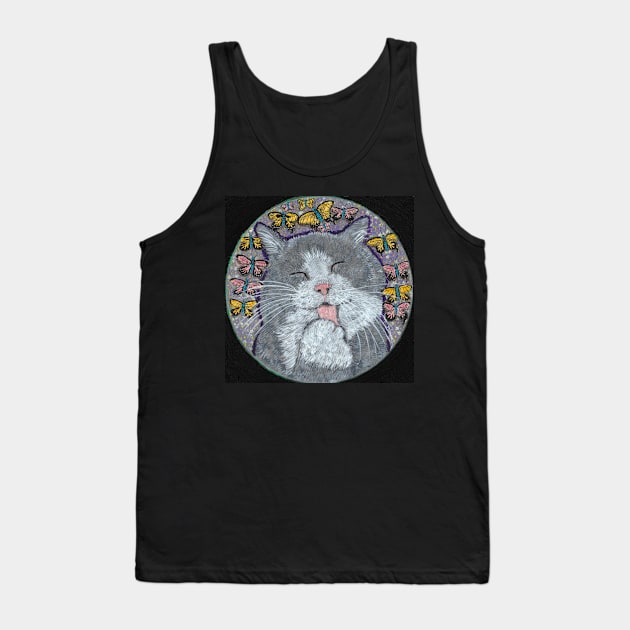 cat with butterflies Tank Top by SamsArtworks